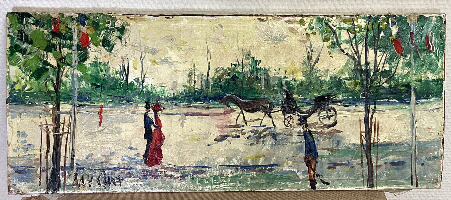 Tableau ancien huile sur toile signé Gabriel Dauchot