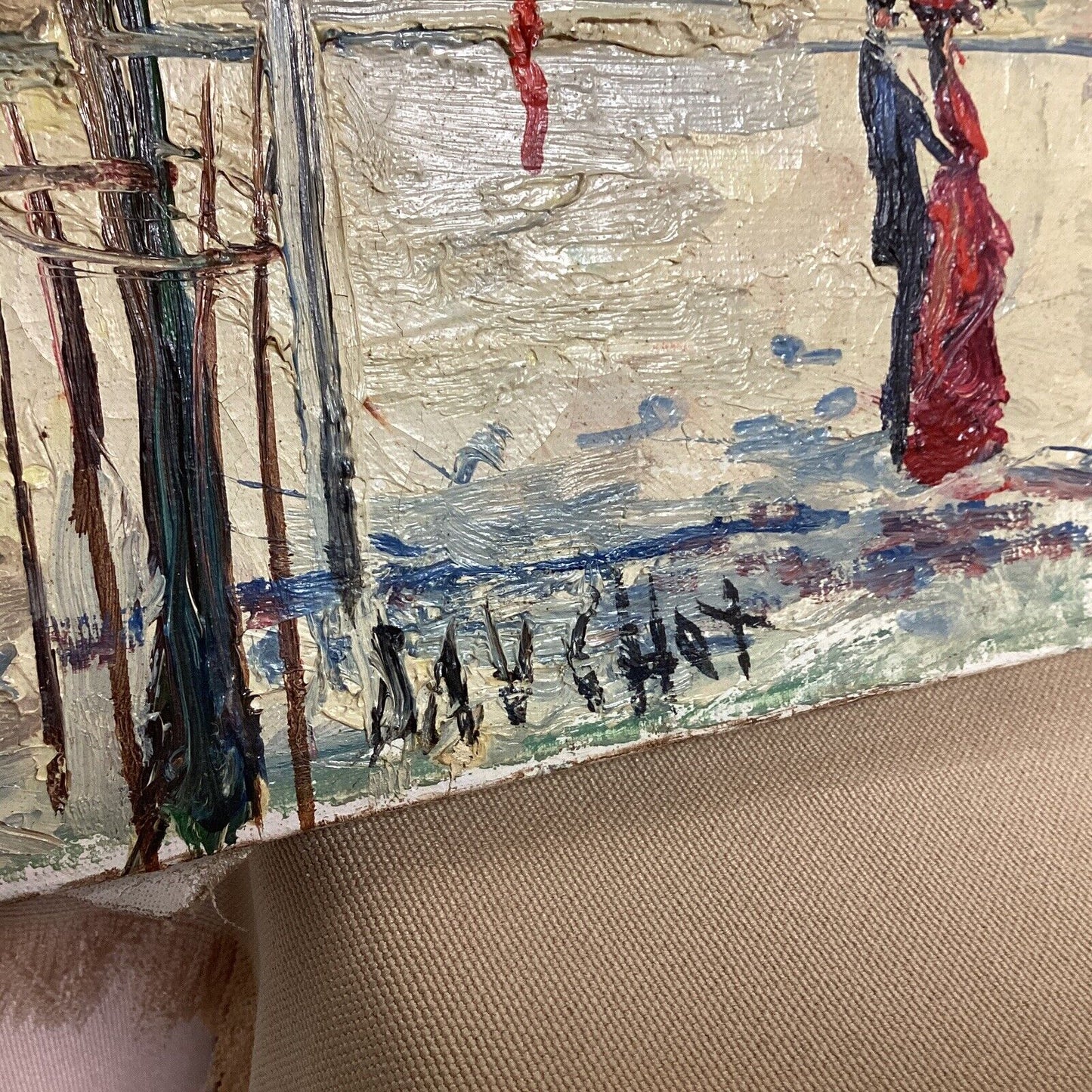 Tableau ancien huile sur toile signé Gabriel Dauchot