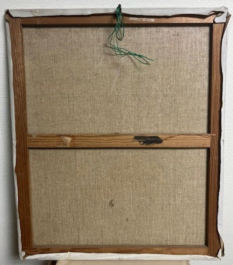Tableau Huile Sur Toile Signé V. Batteuz Vase De Fleuris