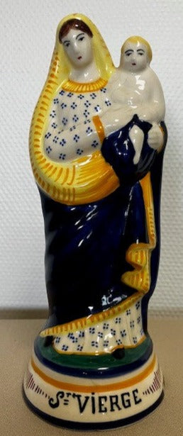 Statue De La Sainte Vierge Céramique De Henriot Quimper signé Hb Quimper 364 p o