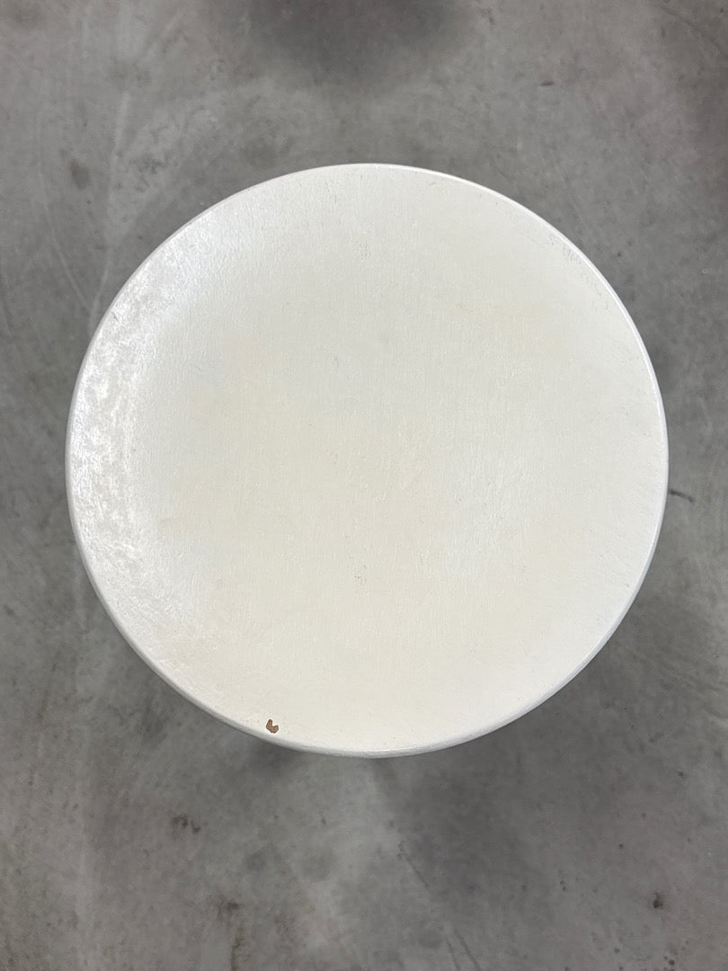 Tabouret d'atelier vintage – Métal et bois blanc