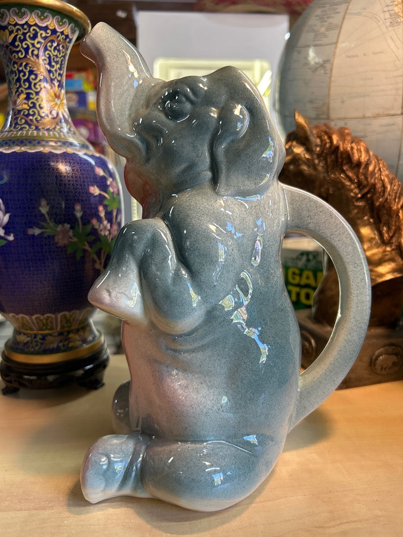 Pichet Barbotine Éléphant Vintage