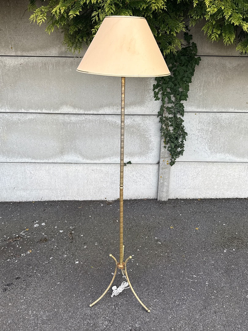 Lampadaire – Vintage – Luminaire – Laiton doré imitation bambou
