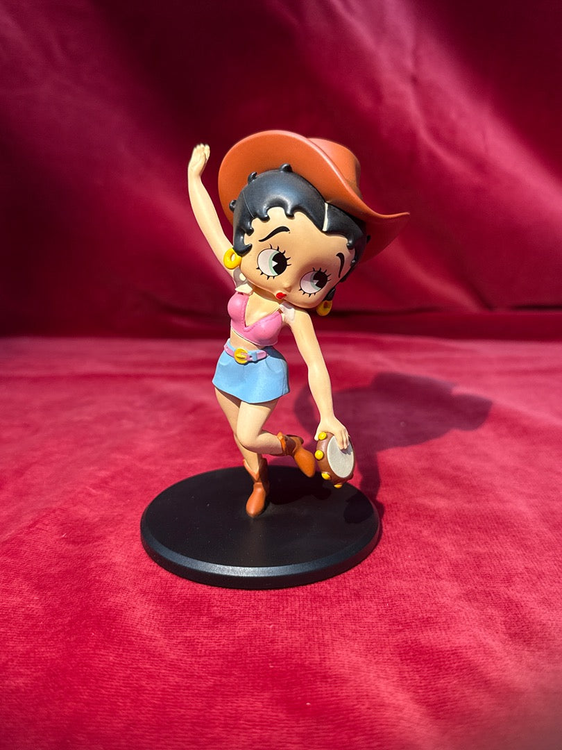 Figurine Betty Boop cow-girl tambourin Fleischer Studios