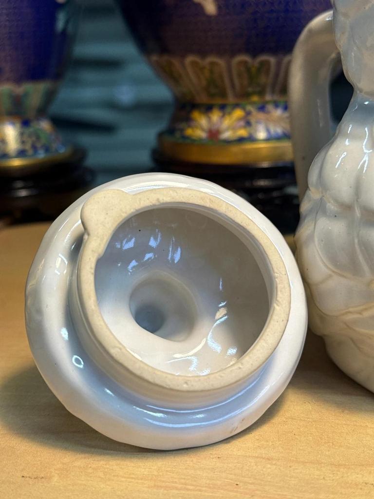 Théière Hiboux Céramique Porcelaine Blanc