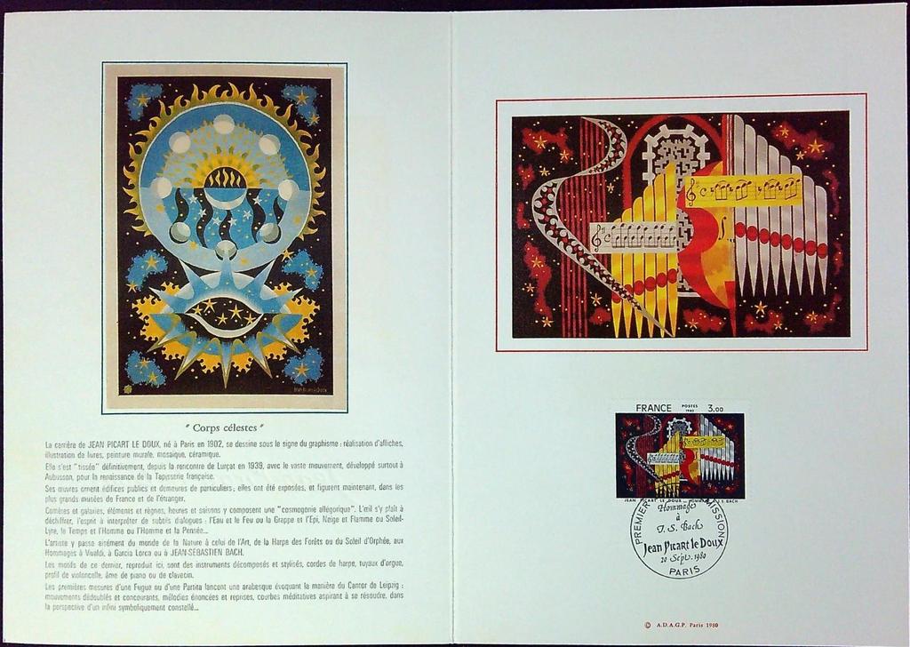 Jean Picart Le Doux Enveloppe Dépliant Timbre 1er jour Encart Fdc Yvert et Tellier