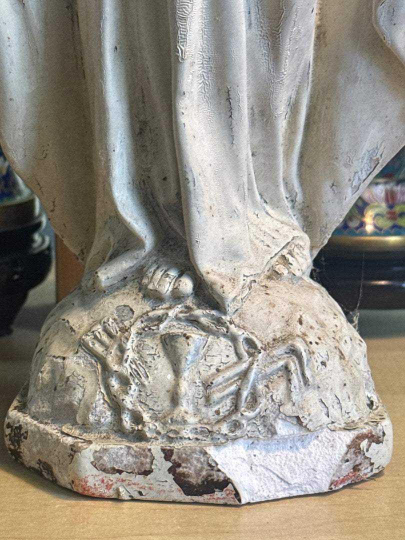 Statue Christ – Sacré-cœur – Ornement – Plâtre ancien