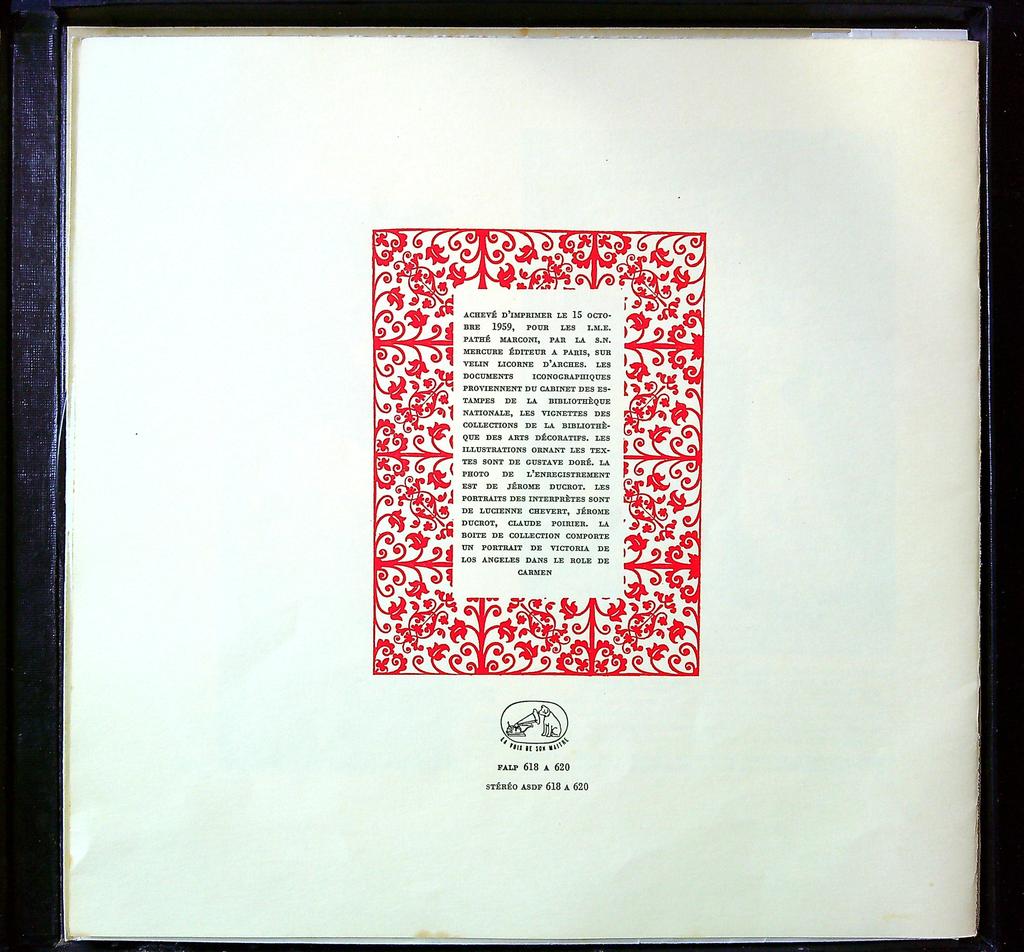 Coffret Vinyles – Bizet Carmen – Musique – Opéra 1959