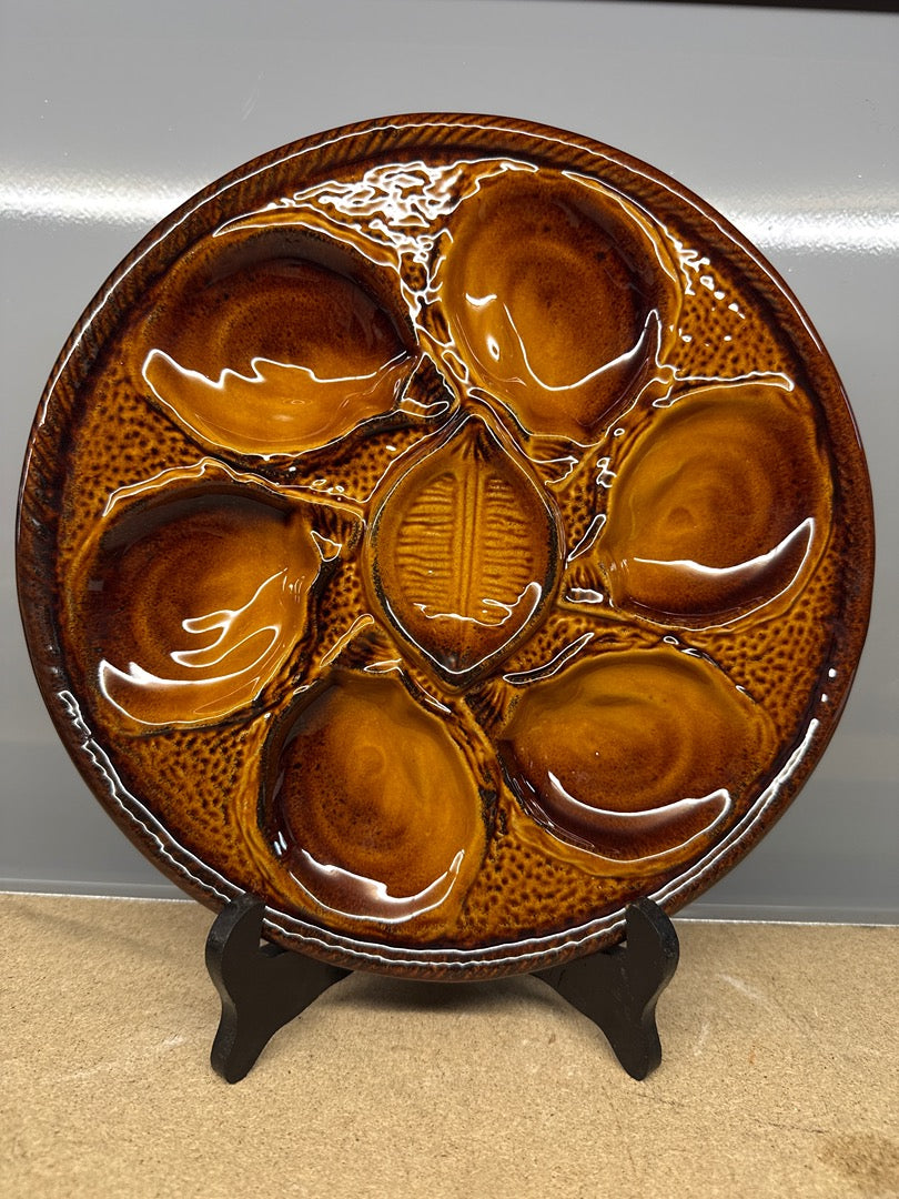 Assiettes à Huîtres – Saint Clément – Arts de la Table – En Céramique Marron Vintage