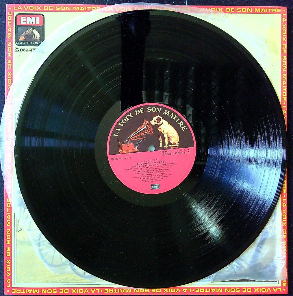 Vinyle – Franz Schubert – Musique classique – Chœurs profanes