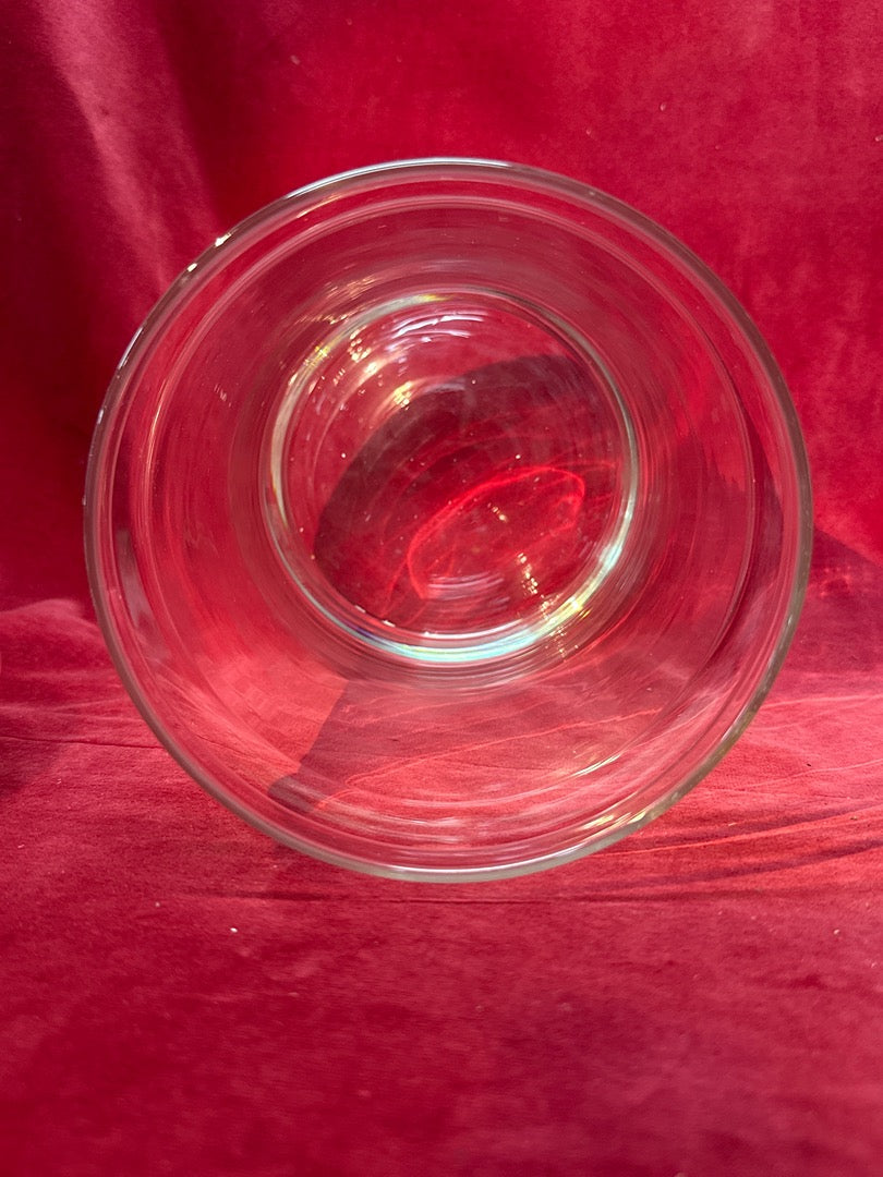 Grande bonbonniere en verre transparent avec couvercle bouton diamant