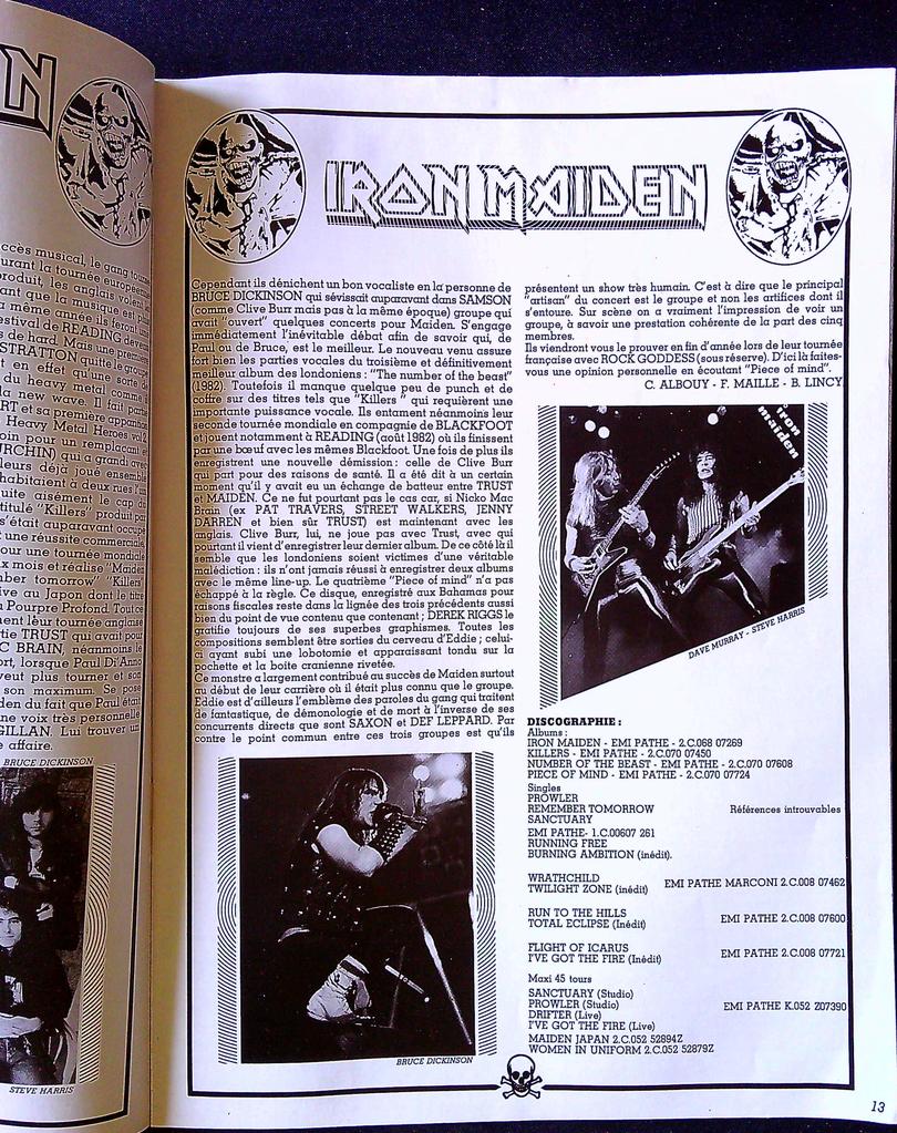 Magazine – Enfer Magazine N°2 – Musique – Iron Maiden