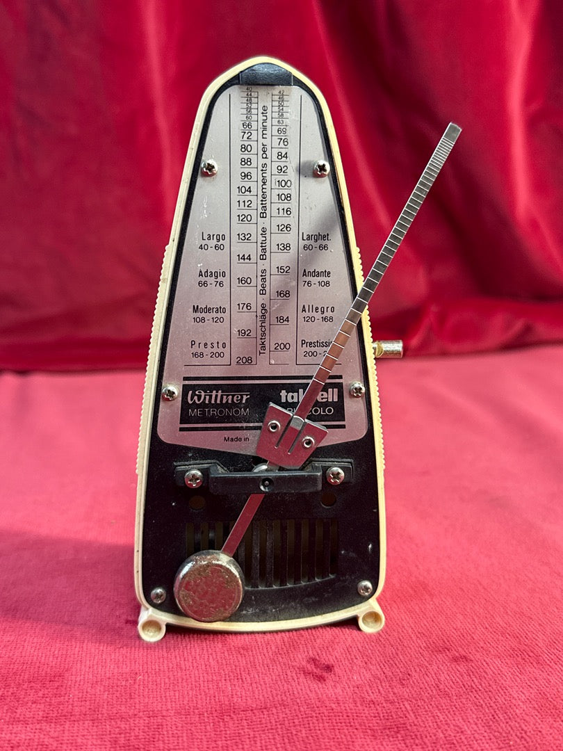 Métronome mécanique Wittner Taktell Piccolo ivoire avec capot