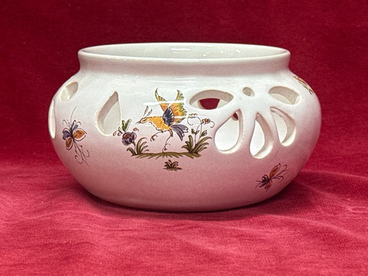 Bougeoir Pot Perforé Céramique Décors Moustiers France