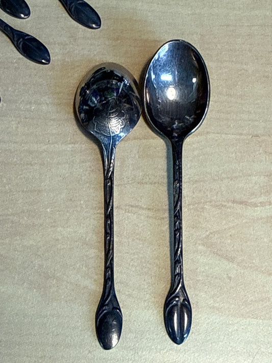 Cuillères à café – Vintage – Couverts – Lot de 12 métal argenté Vermeilor Dixi