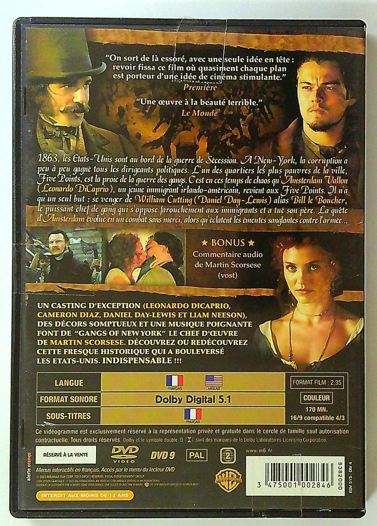 Dvd Gangs of New York Martin Scorsese