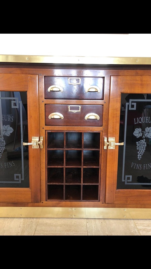 Meuble de liquoriste Félix Monge – Enfilade en bois massif