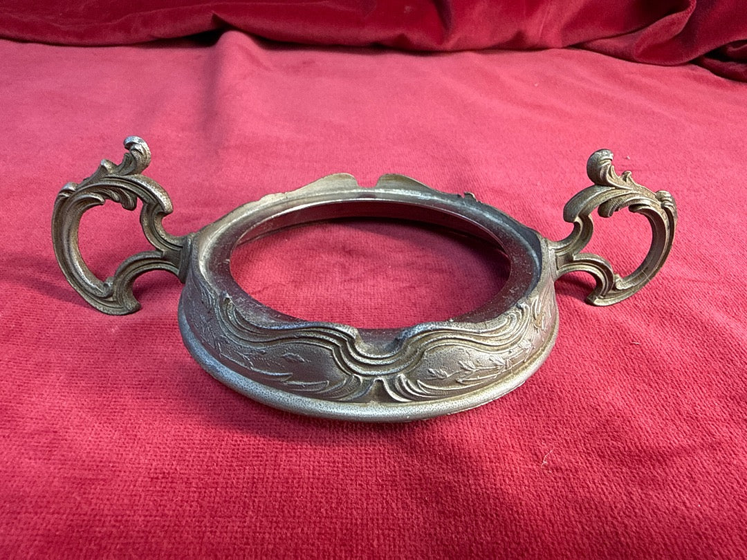 Bonbonnière art nouveau verre givré et métal