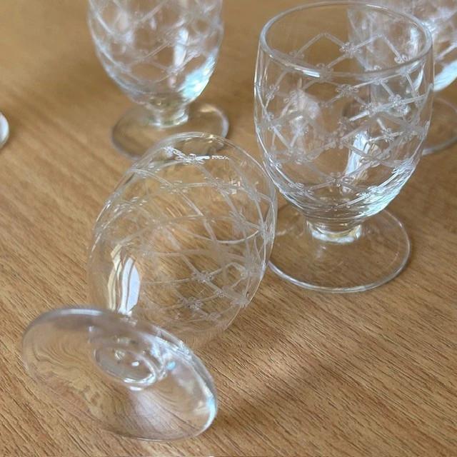 Lot de 5 petits verres a liqueur en cristal