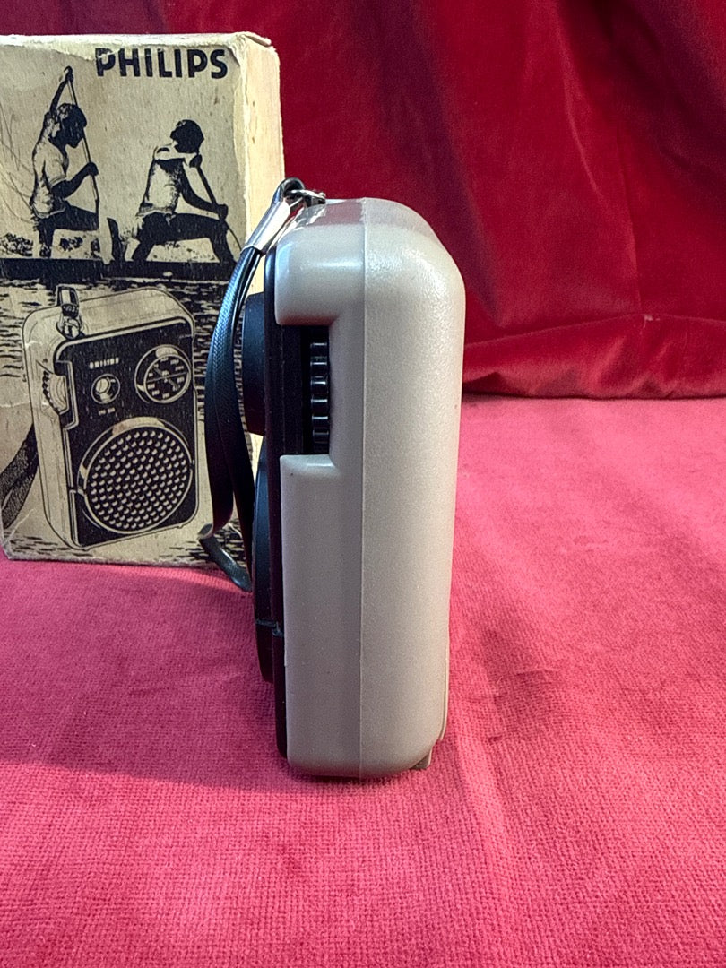 Radio portable vintage Philips Al021 avec boite d'origine