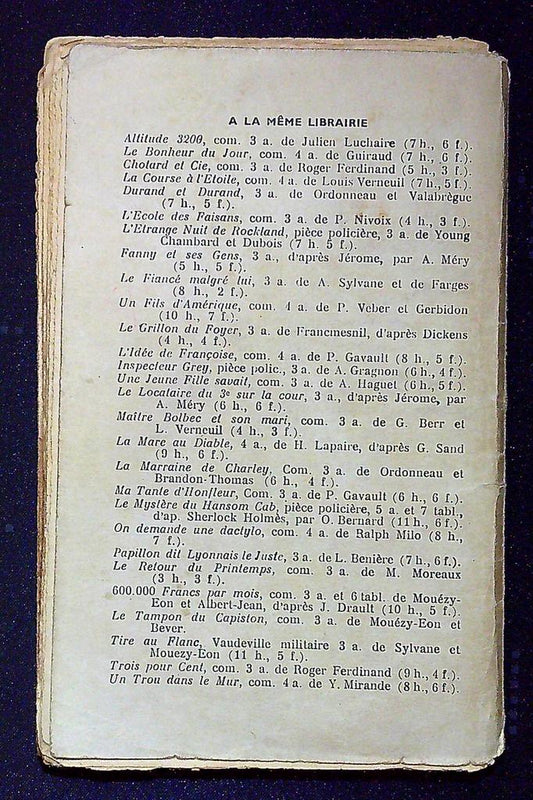 Livre – La Marraine de Charley – Théâtre – Édition ancienne