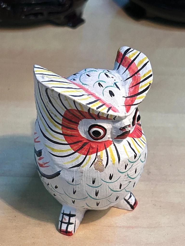 Statuette peinte Chouette / Hibou