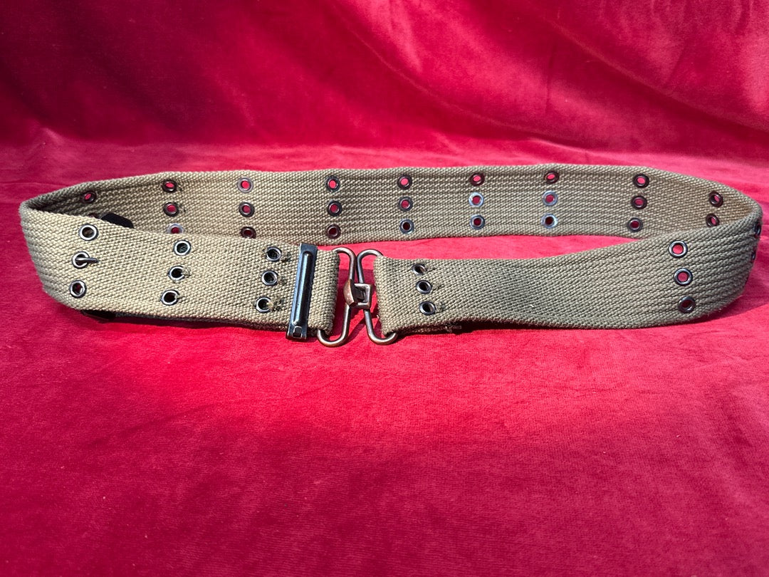 Ceinture militaire kaki vintage bouclerie métal