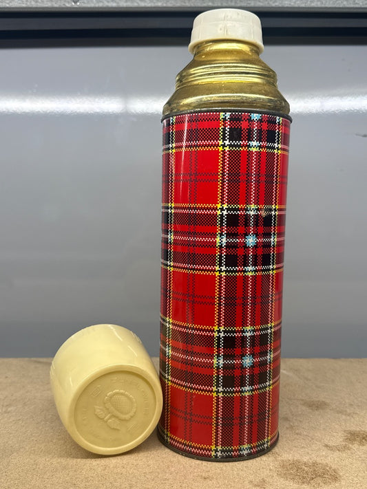 Thermos – Sunflower – Bouteille isotherme – Vintage écossais rouge métal