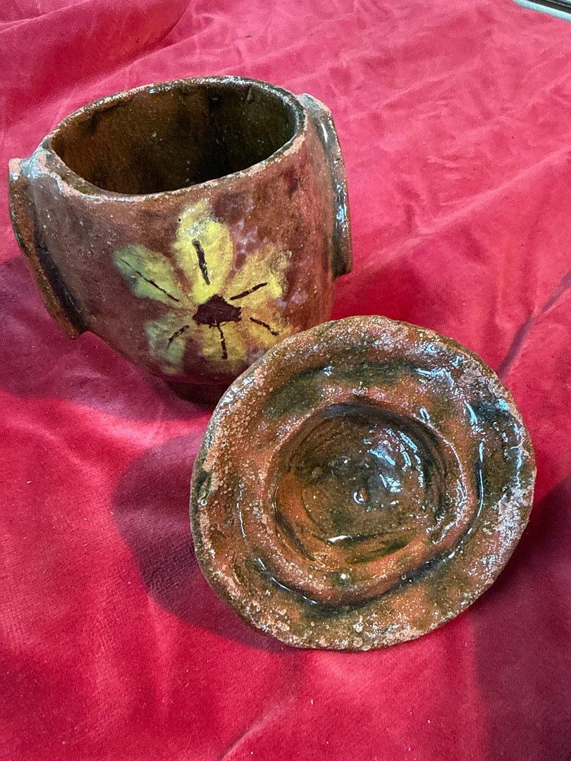 Pot en céramique – Fait main – Poterie – Décor fleuri