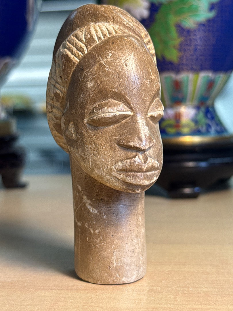Buste sculpté – Art africain – Décoration – Pierre de stéatite