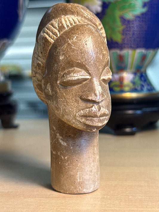 Buste sculpté – Art africain – Décoration – Pierre de stéatite