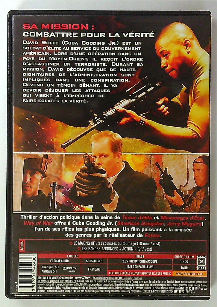 Dvd Way of War avec Cuba Gooding Jr.