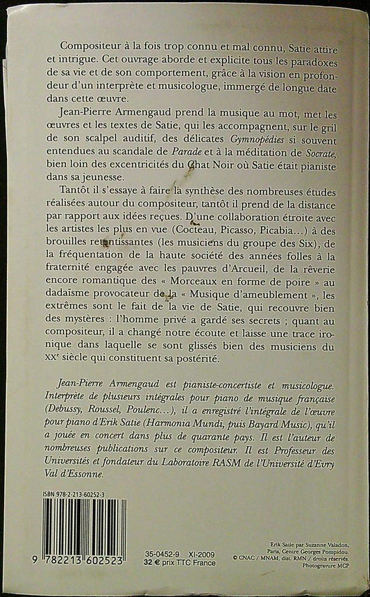 Livre – Fayard – Non-fiction – Biographie Erik Satie