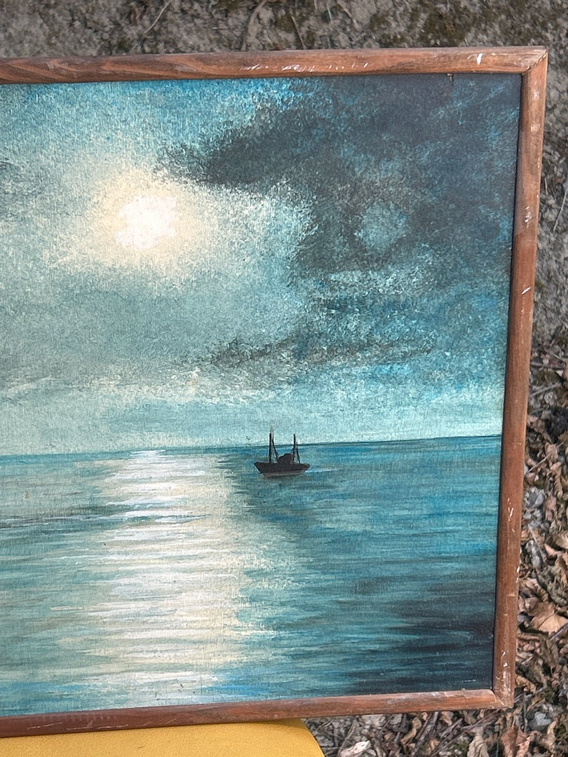 Tableau – Dufresne – Peinture – Marine et bateaux bleu