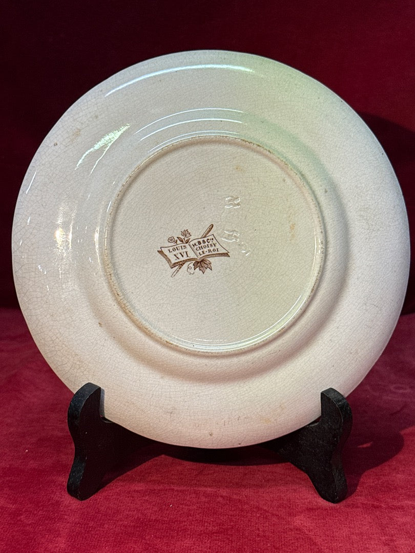 Assiette ancienne portrait homme Louis Xvi Choisy le Roi