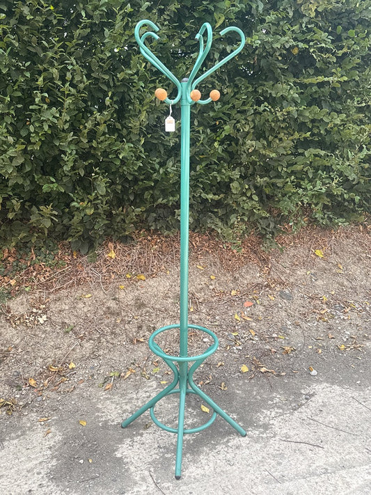 Porte-manteau sur pied – Vintage – Rangement – Métal vert pastel