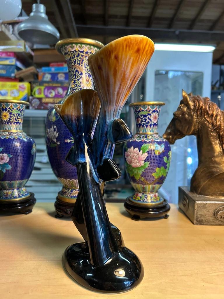 Vase Double Vallauris Soliflore Céramique Années 60