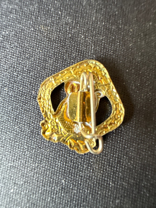 Broche – Monogramme Ddr – Bijoux – Métal doré vintage