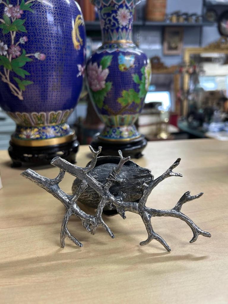 Statuette En Etain Chouette / Hibou