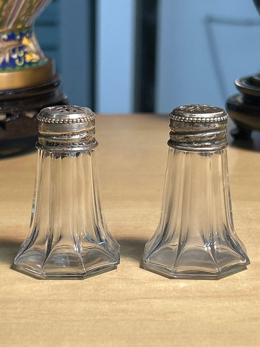 Salières – Vintage – Art de la table – Verre et métal