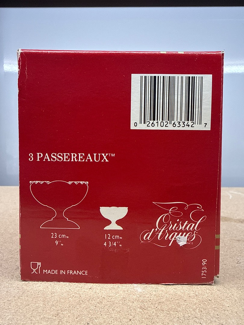 Coupes – Cristal d'arques – Service – Lot de 3 oiseaux