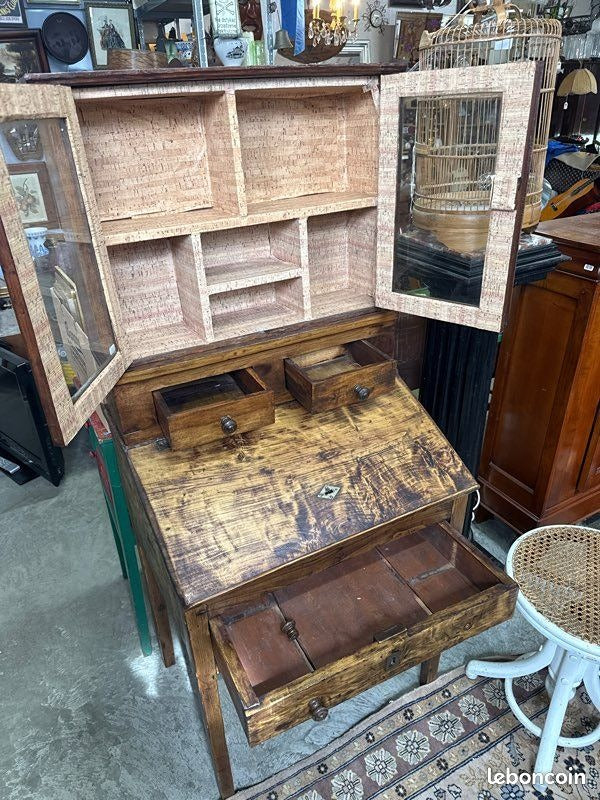 Secrétaire en bois – Style rustique – Mobilier – Bureau à abattant