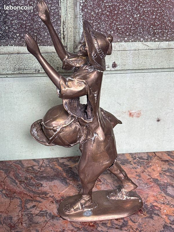 Statuette – Musique – Ornement – Joueur de tambour bronze