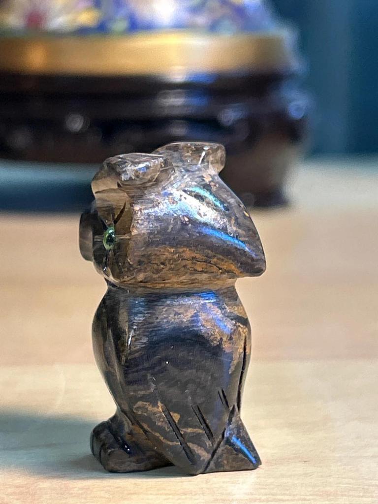 Statuette sculpté Chouette / Hibou en pierre naturelle