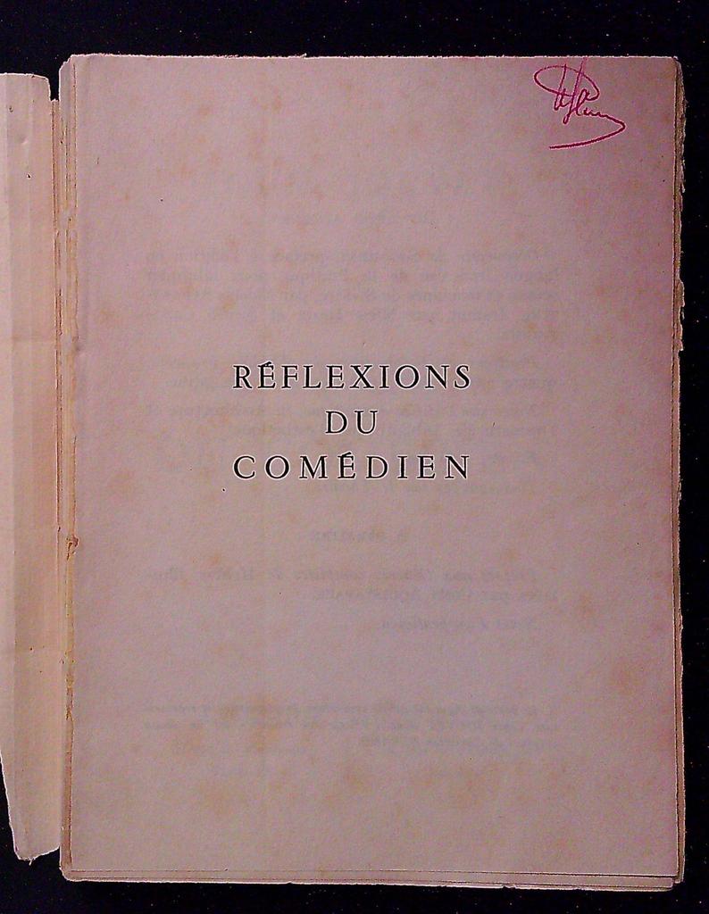 Livre – Louis Jouvet – Théâtre – Réflexions du comédien