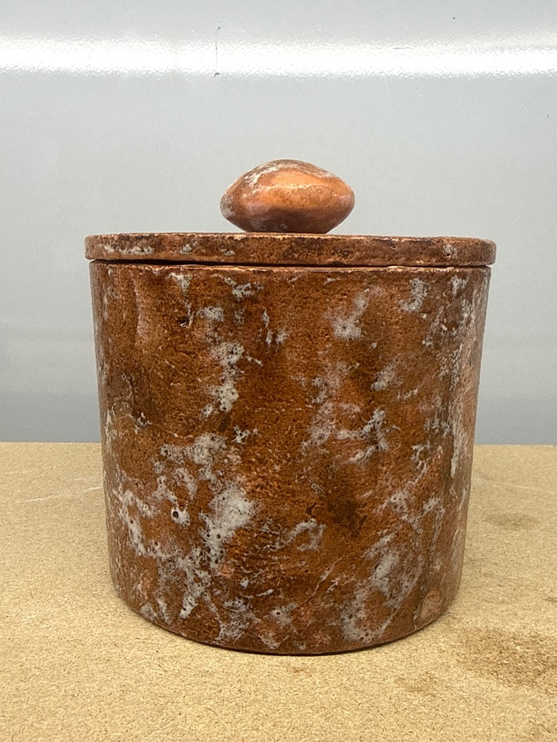 Boîte de rangement – Vintage – Boîte – Grès émaillé marron