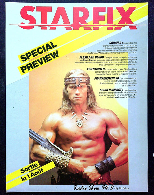 Affiche de Kiosque Plv Promo Magazine Starfix Special Preview Conan Ii Schwarzenegger