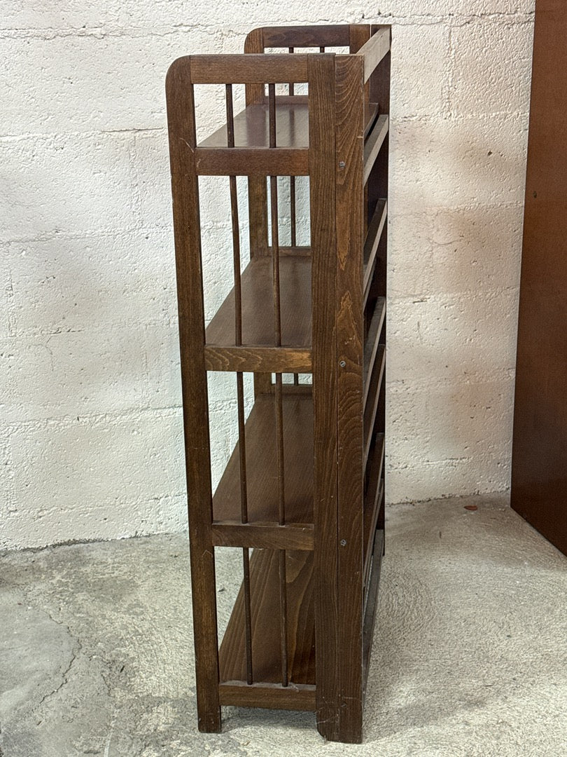 Étagère pliante vintage bois marron – 4 niveaux