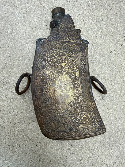 Poire À Poudre – Sans Marque – Bibelots – Métal Doré Gravé