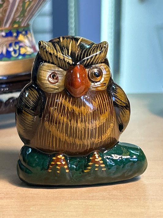 Figurine Hibou / Chouette vintage en céramique